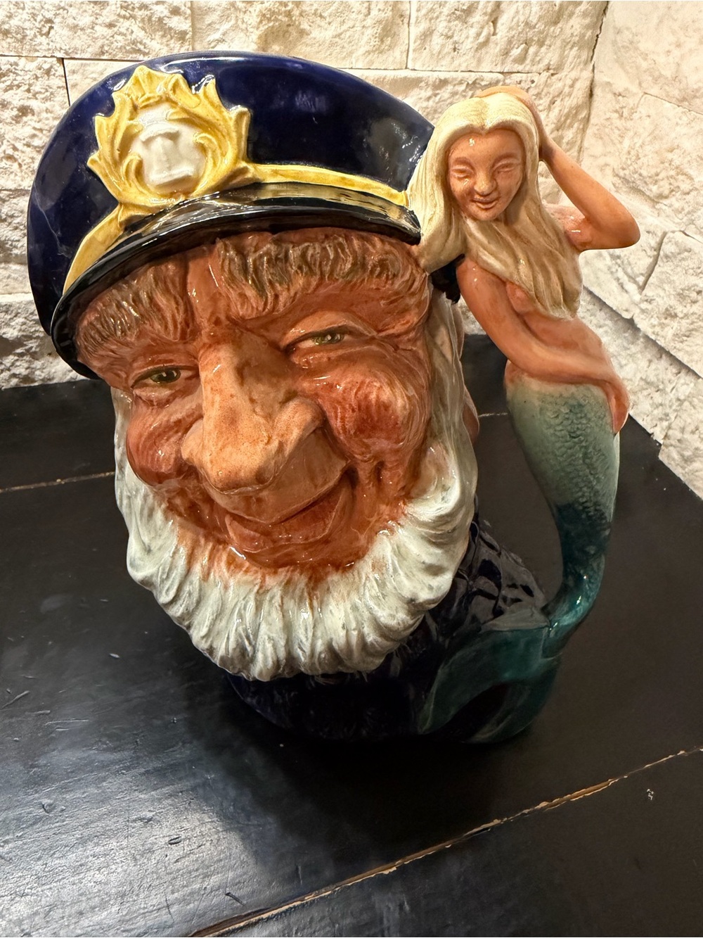 Vtg 1960 Old Salt LARGE Royal Doulton D6551 Character Toby Mug Sailor Mermaid